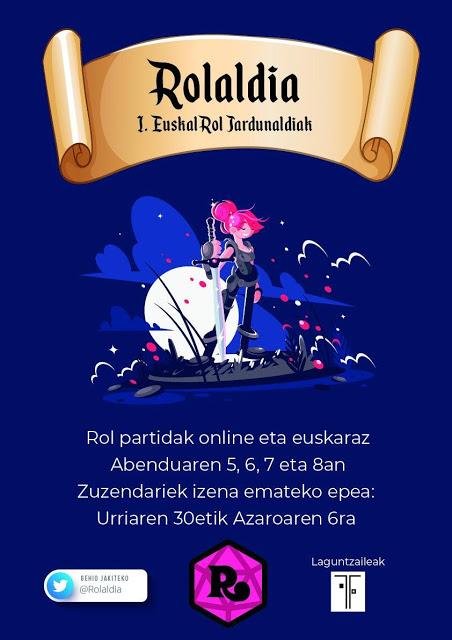 Rolaldia: Primeras jornadas virtuales de JdR en euskera