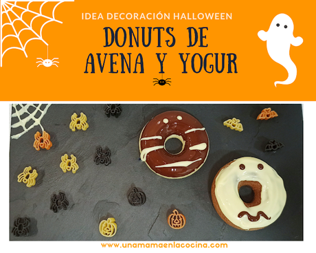 Donuts avena y yogur decorados para Halloween receta Una mamá en la cocina