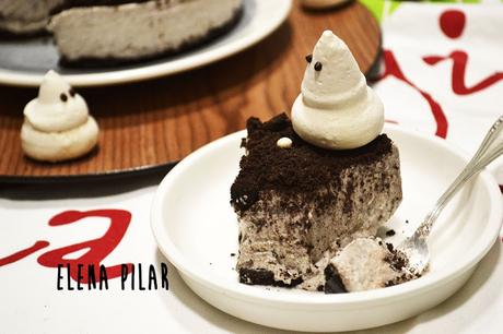 Cheesecake de Oreo fantasmagórica Cheesecake de Oreo fantasmagórica