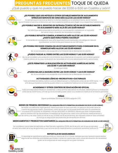 Tus dudas horarias durante el toque de queda contestadas en una guía publicada por Protección Civil