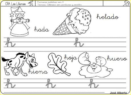 Aprendo a leer y a escribir. La H