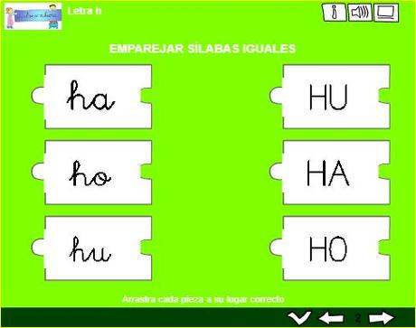 Aprendo a leer y a escribir. La H
