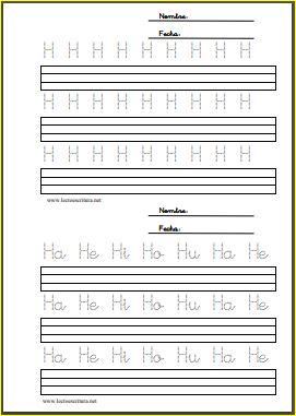 Aprendo a leer y a escribir. La H