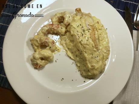 Rape y Marisco al azafrán