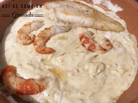 Rape y Marisco al azafrán