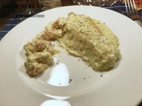 Rape y Marisco al azafrán