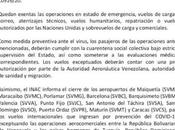 INAC ratificó restricciones aereas país excepto Gran Roque