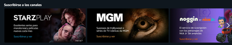Amazon Prime Video Channels llega a España con Starzplay, MGM, Noggin y más