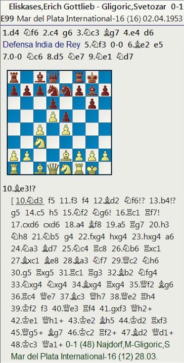 El baúl de los recuerdos (20) - Eliskases vs Gligoric, Mar del Plata (16) 1953 El baúl de los recuerdos (20) - Eliskases vs Gligoric, Mar del Plata (16) 1953