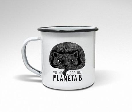 ¿Vivir en marte? Yo no quiero un planeta B Taza reutilizable de acero inoxidable esmaltada