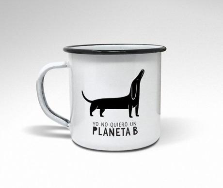 ¿Vivir en marte? Yo no quiero un planeta B Taza reutilizable de acero inoxidable esmaltada