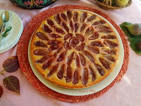 Tarta de manzana con higos