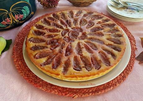 Tarta de manzana con higos