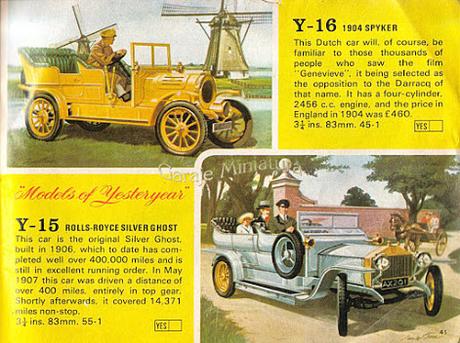 Catálogo de los modelos Yesteryear de Matchbox del año 1969 Catálogo de los modelos Yesteryear de Matchbox del año 1969