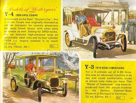 Catálogo de los modelos Yesteryear de Matchbox del año 1969 Catálogo de los modelos Yesteryear de Matchbox del año 1969