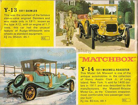Catálogo de los modelos Yesteryear de Matchbox del año 1969 Catálogo de los modelos Yesteryear de Matchbox del año 1969