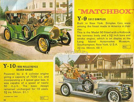 Catálogo de los modelos Yesteryear de Matchbox del año 1969 Catálogo de los modelos Yesteryear de Matchbox del año 1969