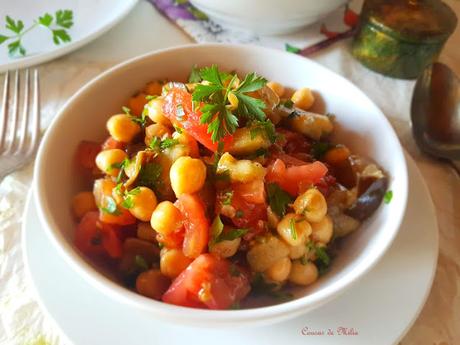 Garbanzos con berenjenas #lunessincarne