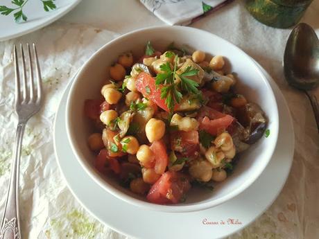 Garbanzos con berenjenas #lunessincarne