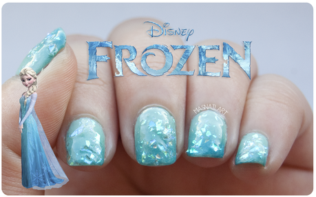 NOTD: Uñas degradadas con escarcha inspiradas en la película Frozen de Disney.