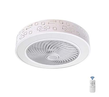 Ventilador de Techo con Luz Lámpara LED 36W Ventilador Invisible App Control con Mando a Distancia Luz Regulable Luz Fría/Neutra/Cálida Φ51*H24cm Decoración de Interiores Plafón de Techo lluminación