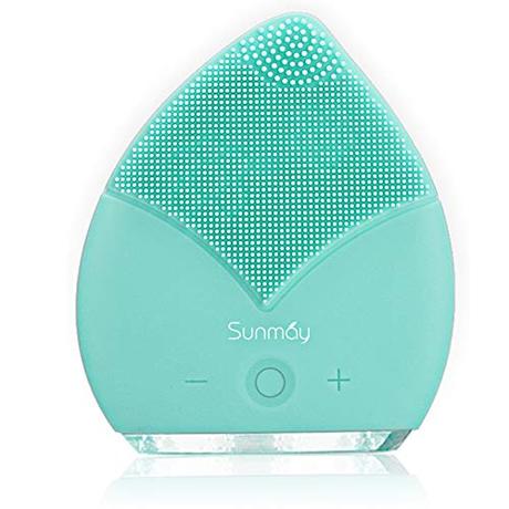 【Sunmay Leaf】SUNMAY Limpiador Facial Impermeable Eléctrico Masajeador con Silicona FDA Recargable Vibraciones Sónicas Dispositivo para Exfoliación la Cara