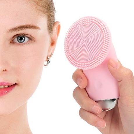 Cepillo de limpieza facial de 360 ​​°, dispositivo de limpieza facial impermeable IPX7, limpiador facial de silicona suave ajustable de 5 engranajes para una limpieza profunda, exfoliación