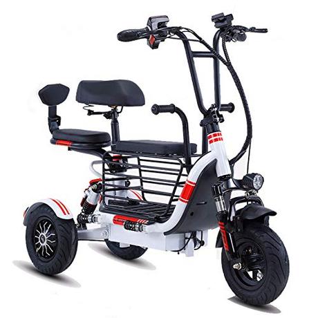 TTFC Triciclo eléctrico pequeño para Padres e Hijos Mini,Scooter Eléctrico de 3 Ruedas Motor De 350 W, Plegable, 20 Km/H, Ajuste De 3 Velocidades, Adecuado for Adultos,Recoger a los niños en casa 30K