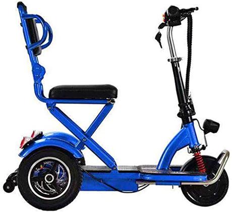 PIAOLING Silla de Ruedas de Ayuda a la Movilidad, Triciclo Plegable eléctrico, portátil Miniatura de Ancianos del vehículo averiado, cómodo y Seguro, kilometraje 25-55KM (Opcional) (Color : 10AH35KM)