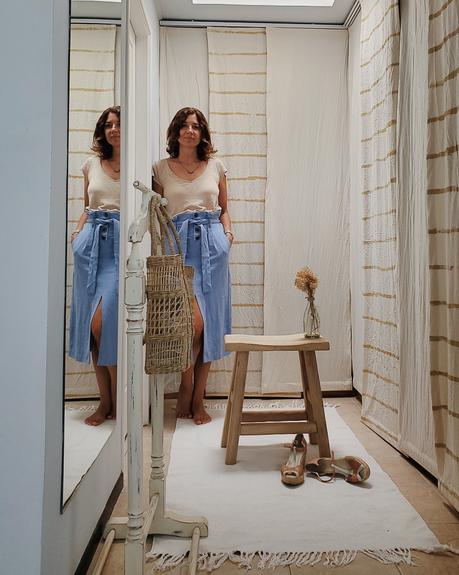 Vestidor con cortinas