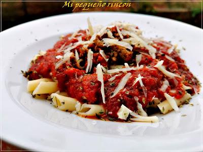 Macarrones con mi salsa de tomate