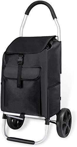 Carro de compra, cual te interesa comprar mfavour Carrito de Compras, Carro Compra Estable Carrito Compra Plegable Push/Pull, Carrito de Compras 2 Ruedas con Bolsa Oxford Desmontable, 45 l, Negro
