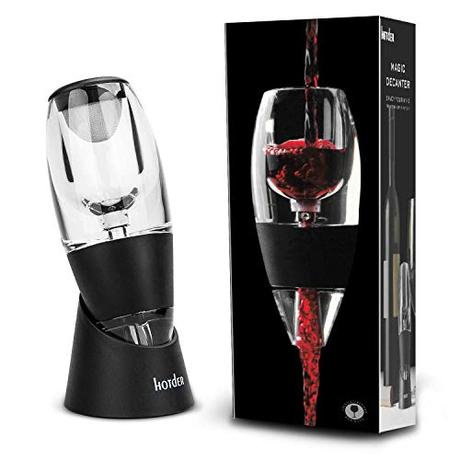 Accesorios del vino, saborea tu momento hotder Wine Aireador de Vino Tinto con Base para Vino Tinto, Negro.