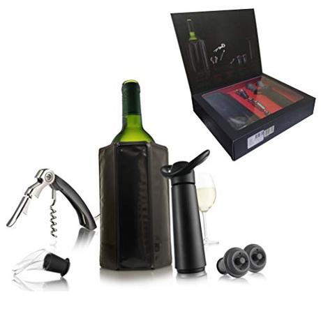 Accesorios del vino, saborea tu momento Vacuvin 68891606 Estuche de Regalo, Negro, 27,2x22,4x5,7 cm