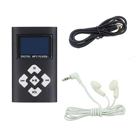 Kongqiabona-UK Reproductor de música MP3 portátil con Pantalla LCD de 1,1'Mini Clip Ranura para Tarjeta TF Reproductores de MP3 USB + Reproductor de música para Auriculares