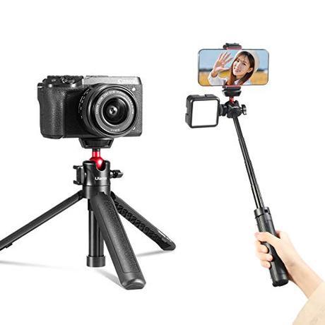 HAFOKO Trípode Mini Palo Extensible Selfie Stick con Soporte para Zapatos fríos Compatible para iPhone 12/11pro/Samsung Google Canon Sony RX100 VII A6600 DSLR Camera Vlog(la Capacidad Carga es 2kg)