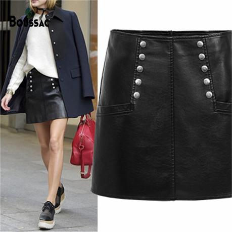 Falda De Cuero Negra Para Fiesta