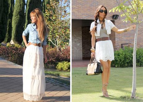 Look Falda Encaje Blanca