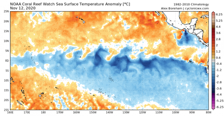 El fenómeno La Niña se sigue intensificando y es probable que se mantenga incluso más allá del primer trimestre de 2021