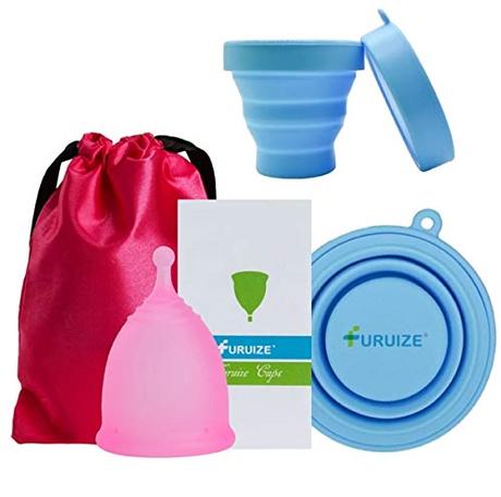 Copa menstrual, respetuosa con tu cuerpo Copa Menstrual Furuize Sport con Taza de Esterilización. Silicona suave de grado médico 100%. Previene infecciones y fortalece el suelo pélvico. Alternativa saludable y ecológica Talla S