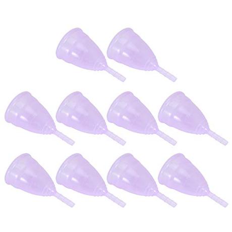 Copa menstrual, respetuosa con tu cuerpo Herramienta para el cuidado del cuerpo, taza de higiene femenina conveniente de silicona de 10 piezas, mujeres al aire libre para senderismo(Small purple)