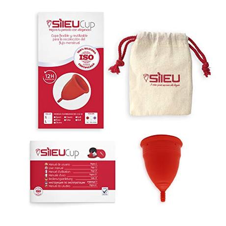 Copa menstrual, respetuosa con tu cuerpo Copa Menstrual Sileu Cup Soft - Ayuda prevenir infecciones urinarias, cistitis, vejigas sensibles, calambres, cólicos menstruales - Disminuye dolor causado por menstruación - Talla S, Rojo
