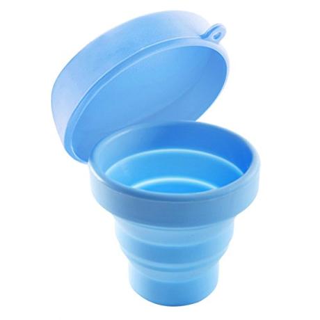 Copa menstrual, respetuosa con tu cuerpo ROSENICE Taza de silicona plegable portátil para excursión Camping Picnic (azul)
