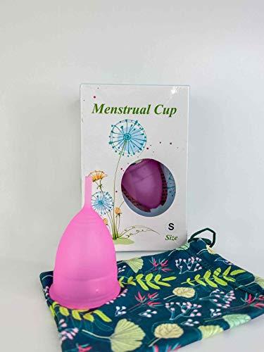 Copa menstrual, respetuosa con tu cuerpo Copa menstrual Inrop Recomendada para nuevas usuarias con Bolsa de regalo e Instrucciones en español Talla S y Triple certificado de calidad