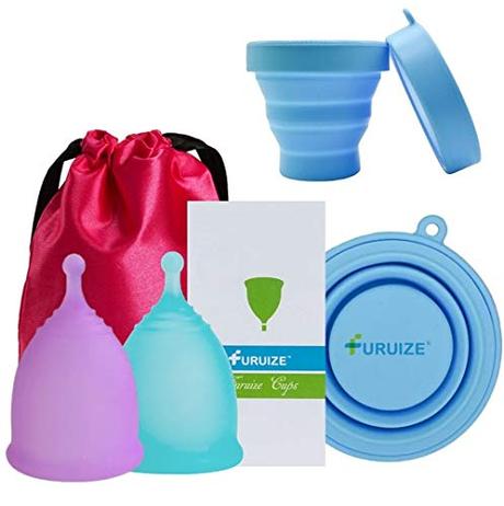 Copa menstrual, respetuosa con tu cuerpo Set 2 Copas Menstrual Furuize Sport con 1 Taza de Esterilización. Silicona suave de grado médico 100%. Previene infecciones y fortalece el suelo pélvico. Alternativa saludable y ecológica Talla S y L