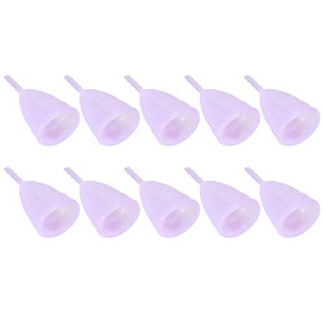 Copa menstrual, respetuosa con tu cuerpo Taza de higiene femenina conveniente de silicona 10 piezas, herramienta de cuidado corporal, mujeres para dama(Large purple)