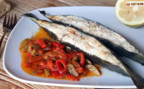 Rodaballo al horno con asadillo de pimientos