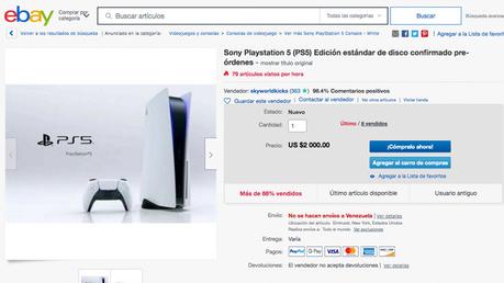 PlayStation 5 se vende hasta por $2.000 en Ebay