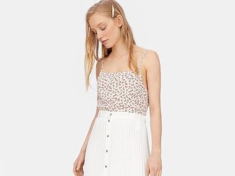 Falda Midi Botones Stradivarius