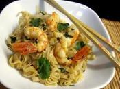 Fideos arroz gambas